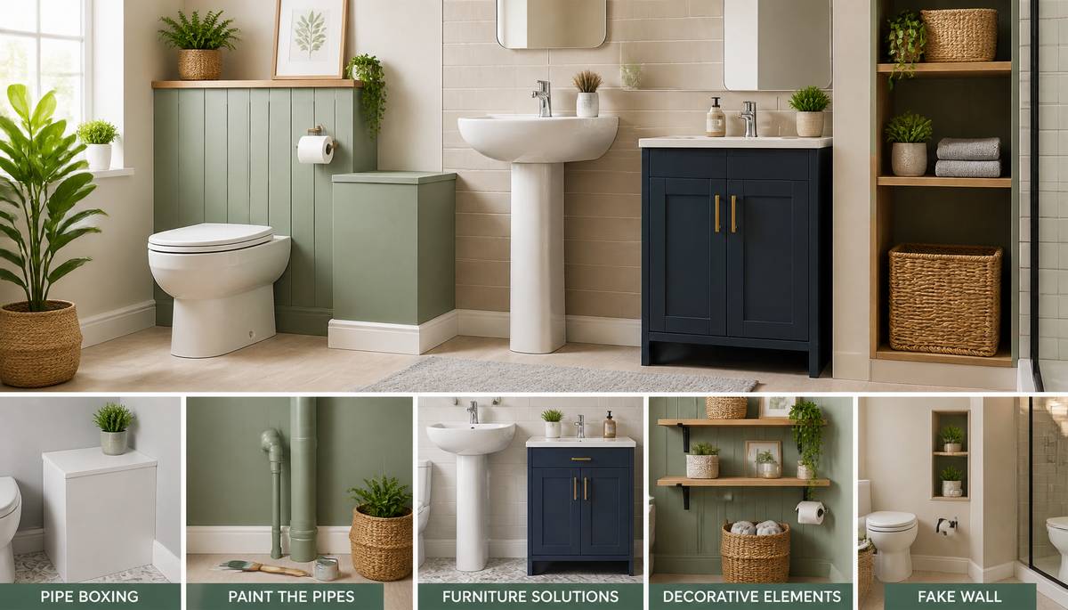 How to Hide Pipes in the Bathroom